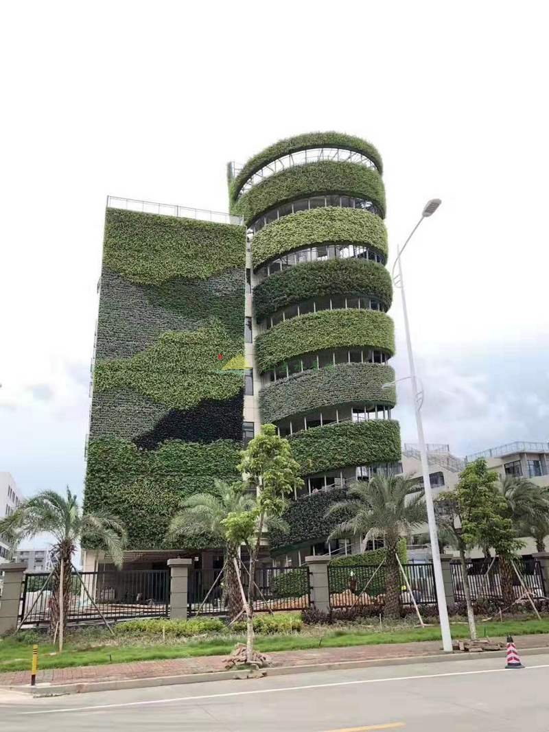 珠海诺派室外螺旋式植物墙，壮观的垂直绿化景