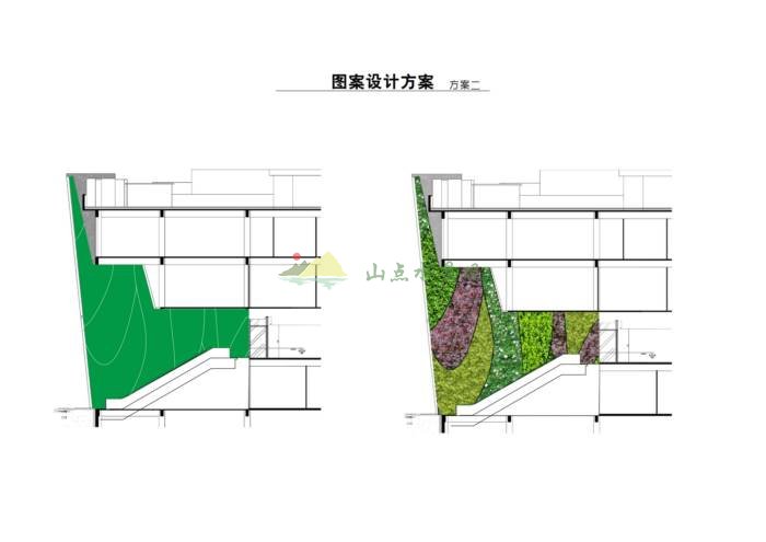 融合体入口处绿植墙设计