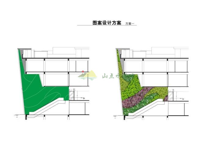 融合体入口处绿植墙设计