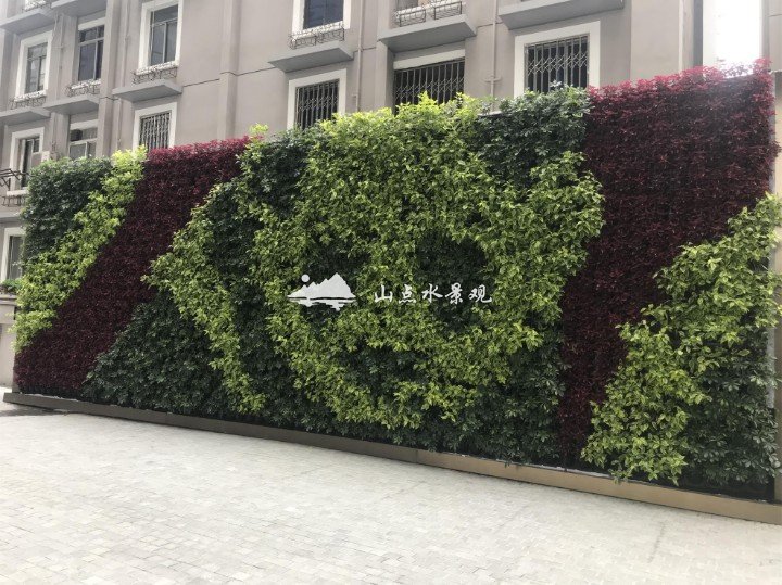希尔顿酒店门口垂直绿化景观