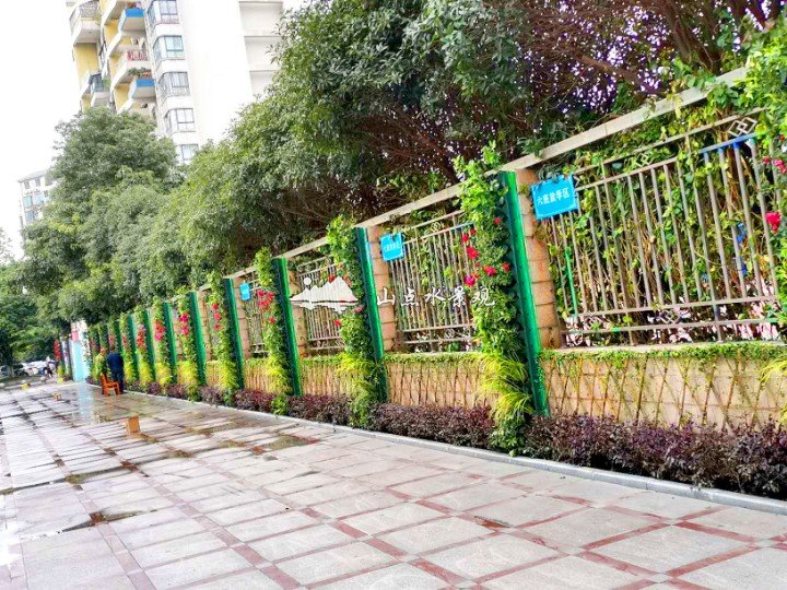 西街小学围墙立体垂直绿化景观