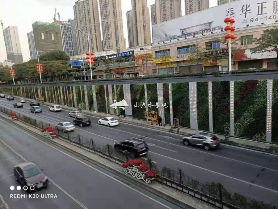 市政下穿隧道垂直绿化，城市道路植物墙绿化案