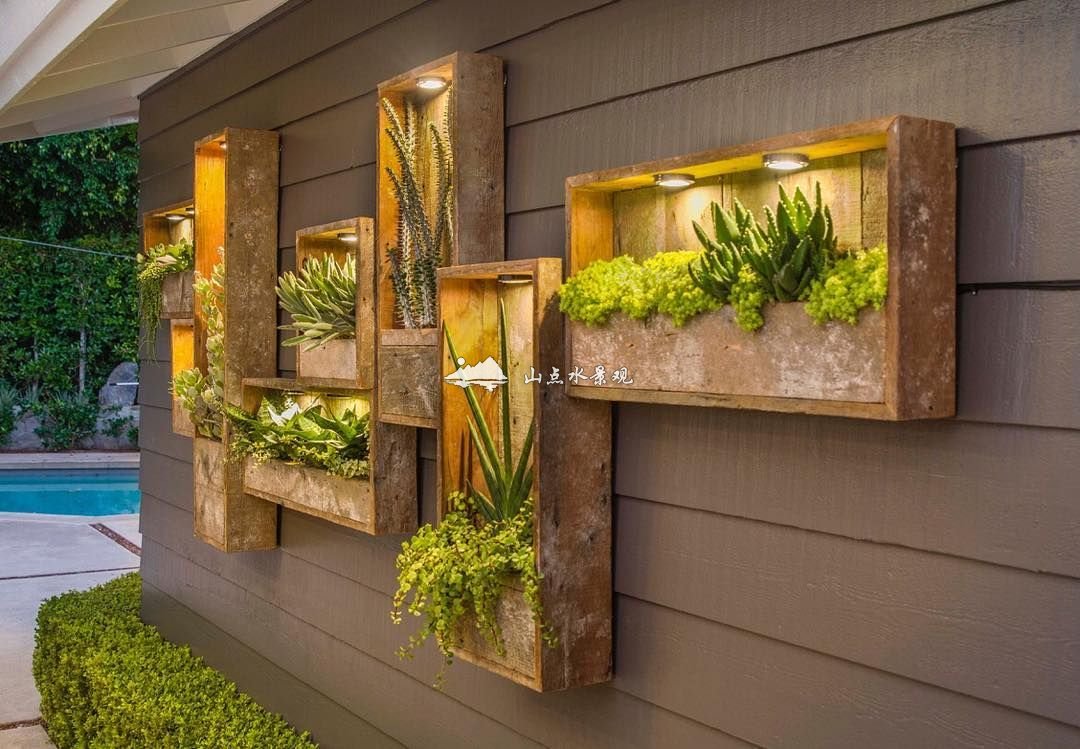 实木植物墙相框组合