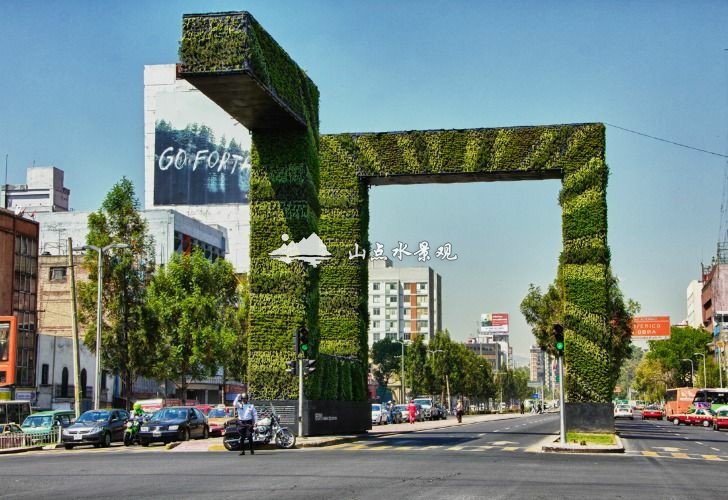 市政道路拱门式垂直绿化植物墙景观