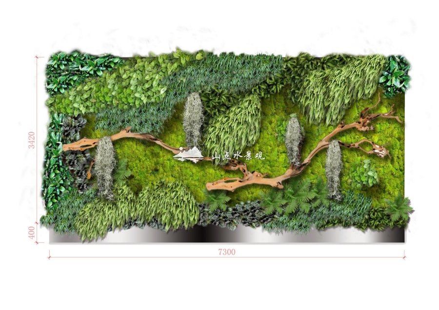 苔藓植物墙室内垂直绿化景观案例