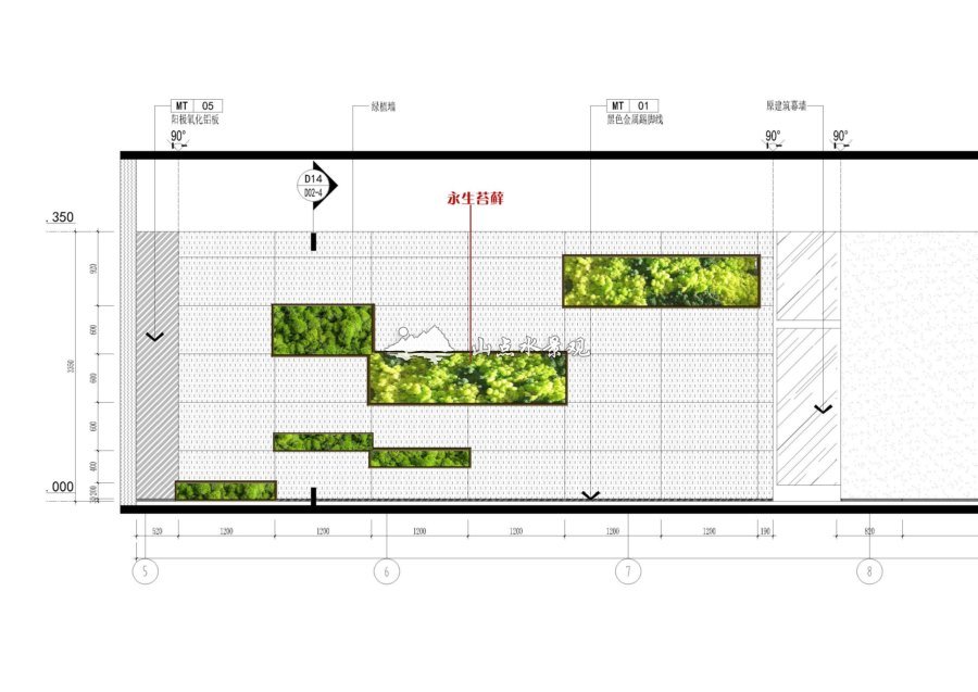 室内苔藓墙，中国建筑海龙厂苔藓植物墙景观