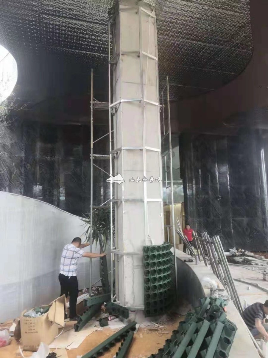 室内植物柱，包柱子垂直绿化景观