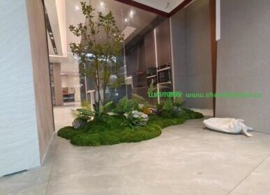 展厅绿植景观，司米家居定制仿真植物造景
